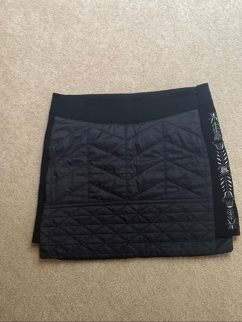 Krimson Klover Black Quilted Mini Skirt with Side Stitch Detailing